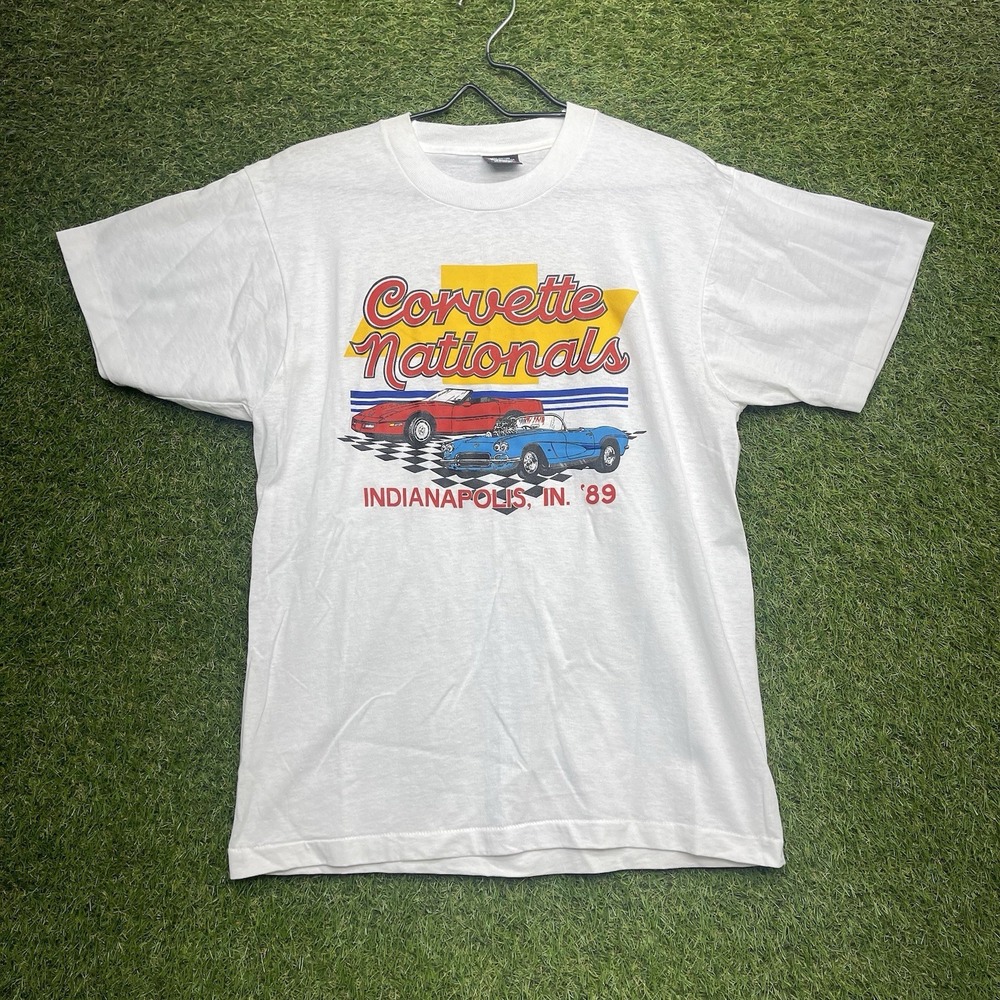 Vintage Corvette Shirt Mens Large 1992 Single Stitch Cars Chevy 1956 USA Made